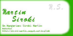 martin siroki business card